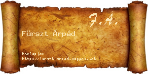 Fürszt Árpád névjegykártya